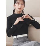 ブラック | フレアスリーブハイネックリブニット | MERCURYDUO