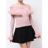 ピンク | 【WEB限定カラーあり】フェイクファートリミングニット | MERCURYDUO