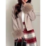 フェイクファー付きノーカラーショートコート | MERCURYDUO | 詳細画像2