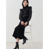 異素材ドッキングラッフルニットワンピース | MERCURYDUO | 詳細画像1 