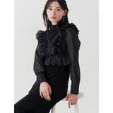 異素材ドッキングラッフルニットワンピース | MERCURYDUO | 詳細画像4 