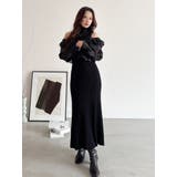 異素材ドッキングラッフルニットワンピース | MERCURYDUO | 詳細画像5 