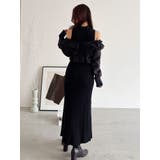 異素材ドッキングラッフルニットワンピース | MERCURYDUO | 詳細画像7 