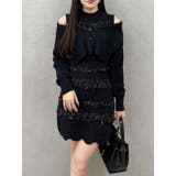 ブラック | ツイードニットミニワンピースカーデアンサンブル | MERCURYDUO