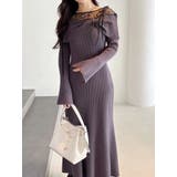 レース切替オフショルニットワンピース | MERCURYDUO | 詳細画像10 