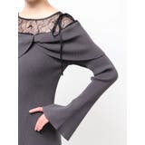 レース切替オフショルニットワンピース | MERCURYDUO | 詳細画像24 