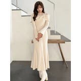 レース切替オフショルニットワンピース | MERCURYDUO | 詳細画像3 