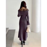 レース切替オフショルニットワンピース | MERCURYDUO | 詳細画像8 