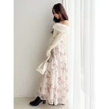 花柄オフショルニットドッキングワンピース | MERCURYDUO | 詳細画像4 