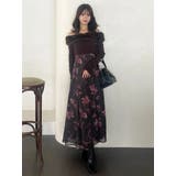 花柄オフショルニットドッキングワンピース | MERCURYDUO | 詳細画像9 