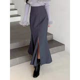 チャコールグレー | バックレースアップストレッチマーメイドスカート | MERCURYDUO