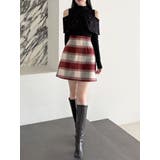 シャギーチェックミニスカート | MERCURYDUO | 詳細画像2 