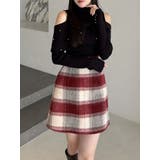 レッド | シャギーチェックミニスカート | MERCURYDUO