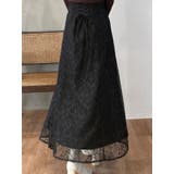 ブラック | コードレースバックレースアップフレアスカート | MERCURYDUO