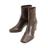 フェイクレザースクエアトゥストレッチショートブーツ | MERCURYDUO | 詳細画像14 