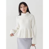 【WEB限定カラーあり】オフタートルペプラムニット | MERCURYDUO | 詳細画像5