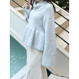 グレー | 【WEB限定カラーあり】オフタートルペプラムニット | MERCURYDUO