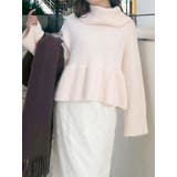 ベビーピンク | 【WEB限定カラーあり】オフタートルペプラムニット | MERCURYDUO