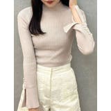 ベージュ | 【追加生産】フレアスリーブハイネックリブニット | MERCURYDUO