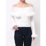 オフホワイト | フェイクファートリミングニット | MERCURYDUO