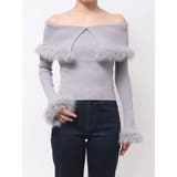 ライトグレー | フェイクファートリミングニット | MERCURYDUO