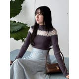 チャコールグレー | レースカッティングニット | MERCURYDUO