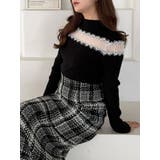 ブラック | レースカッティングニット | MERCURYDUO