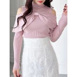 ピンク | オフショルリボンパールニット | MERCURYDUO