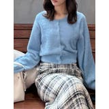 ブルー | ミニシャギークルーネックカーディガン | MERCURYDUO