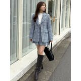 【セットアップ着用可】フィットアンドフレアツイードジャケット | MERCURYDUO | 詳細画像6 