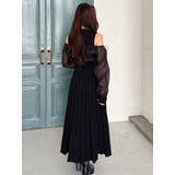 異素材ドッキングプリーツフレアニットワピース | MERCURYDUO | 詳細画像15 