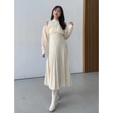 異素材ドッキングプリーツフレアニットワピース | MERCURYDUO | 詳細画像3 