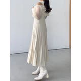 異素材ドッキングプリーツフレアニットワピース | MERCURYDUO | 詳細画像5 