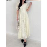 イエロー | レースパイピングロングワンピース | MERCURYDUO