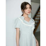 バイカラーハーフスリーブトレンチフレアワンピース | MERCURYDUO | 詳細画像3 