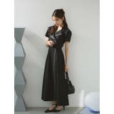 バイカラーハーフスリーブトレンチフレアワンピース | MERCURYDUO | 詳細画像5 