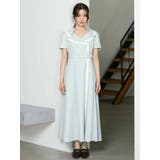 ミントグリーン | バイカラーハーフスリーブトレンチフレアワンピース | MERCURYDUO