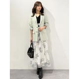 ブーケ花柄ニットドッキングワンピース | MERCURYDUO | 詳細画像35 