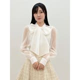 オーガンジービッグボウタイブラウス | MERCURYDUO | 詳細画像24 