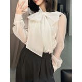 オーガンジービッグボウタイブラウス | MERCURYDUO | 詳細画像35 