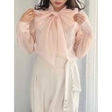 ピンク | オーガンジービッグボウタイブラウス | MERCURYDUO