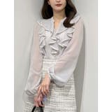 ダブルラッフルバイカラーパイピングブラウス | MERCURYDUO | 詳細画像23 