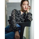 ダブルラッフルバイカラーパイピングブラウス | MERCURYDUO | 詳細画像3 