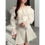 アイボリー | オフショルラッフルブラウス | MERCURYDUO