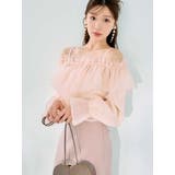 ピンク | オフショルラッフルブラウス | MERCURYDUO