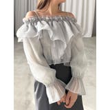 ミントグリーン | オフショルラッフルブラウス | MERCURYDUO