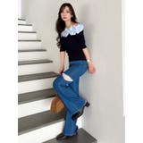 レーストリミングカットアウトデニムパンツ | MERCURYDUO | 詳細画像8 