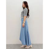 デニムイレギュラーヘムフレアスカート | MERCURYDUO | 詳細画像4