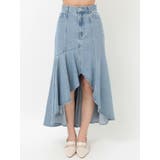 デニムイレギュラーヘムフレアスカート | MERCURYDUO | 詳細画像6