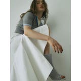 オフホワイト | デニムイレギュラーヘムフレアスカート | MERCURYDUO